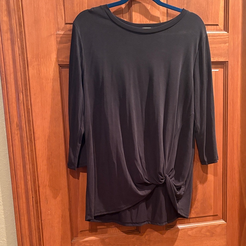 Green Envelope Black Long Sleeve Top
